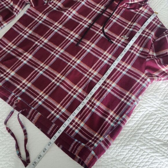 Lost plaid flannel kangaroo pockets hoodie - Picture 12 of 15